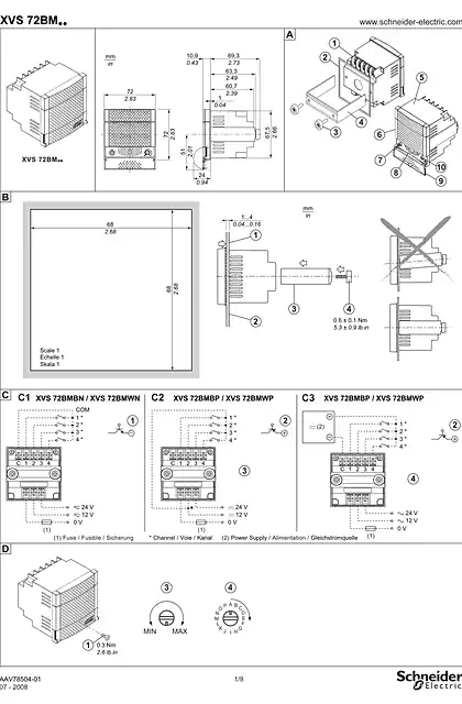 schneider施耐德XVS72BM.. Electronic alarms